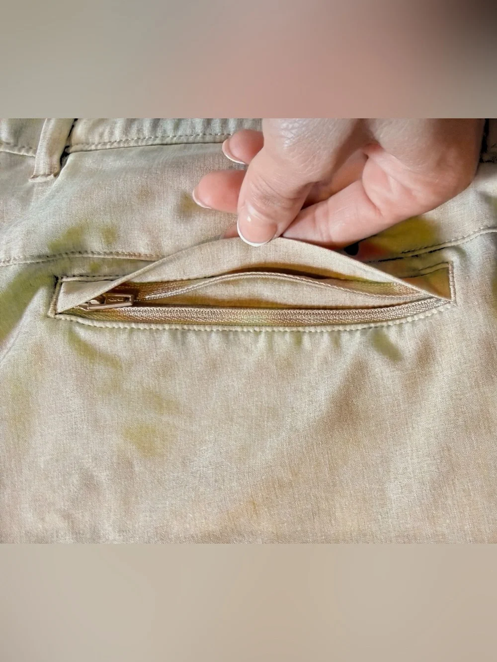 Alfani Mens 40 Tech Golf Shorts Tan Beige Stretch Performance Flat Front